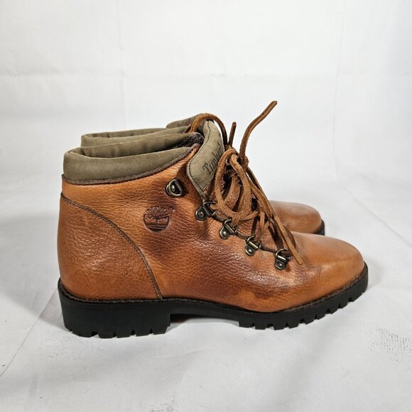 Timberland Brown Hiking Ankle Boots Women's Size 7.5 Leather - Picture 4 of 10